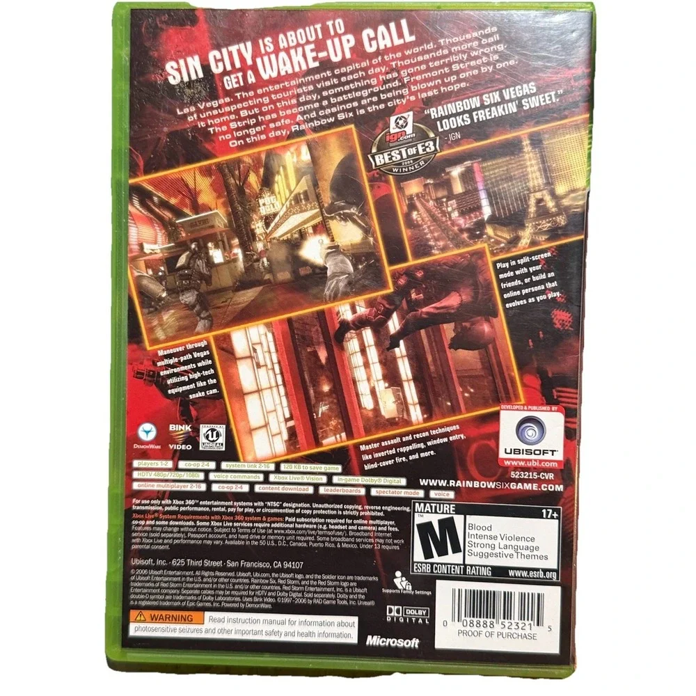 Tom Clancy's Rainbow‎ Six Vegas Microsoft Xbox 360 CIB in great shape